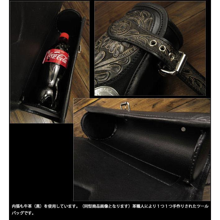 レザー ツールバッグ 本革 フォークバッグ カービング バイク用 レザー ツールバッグ 本革 フォークバッグ カービング バイク用