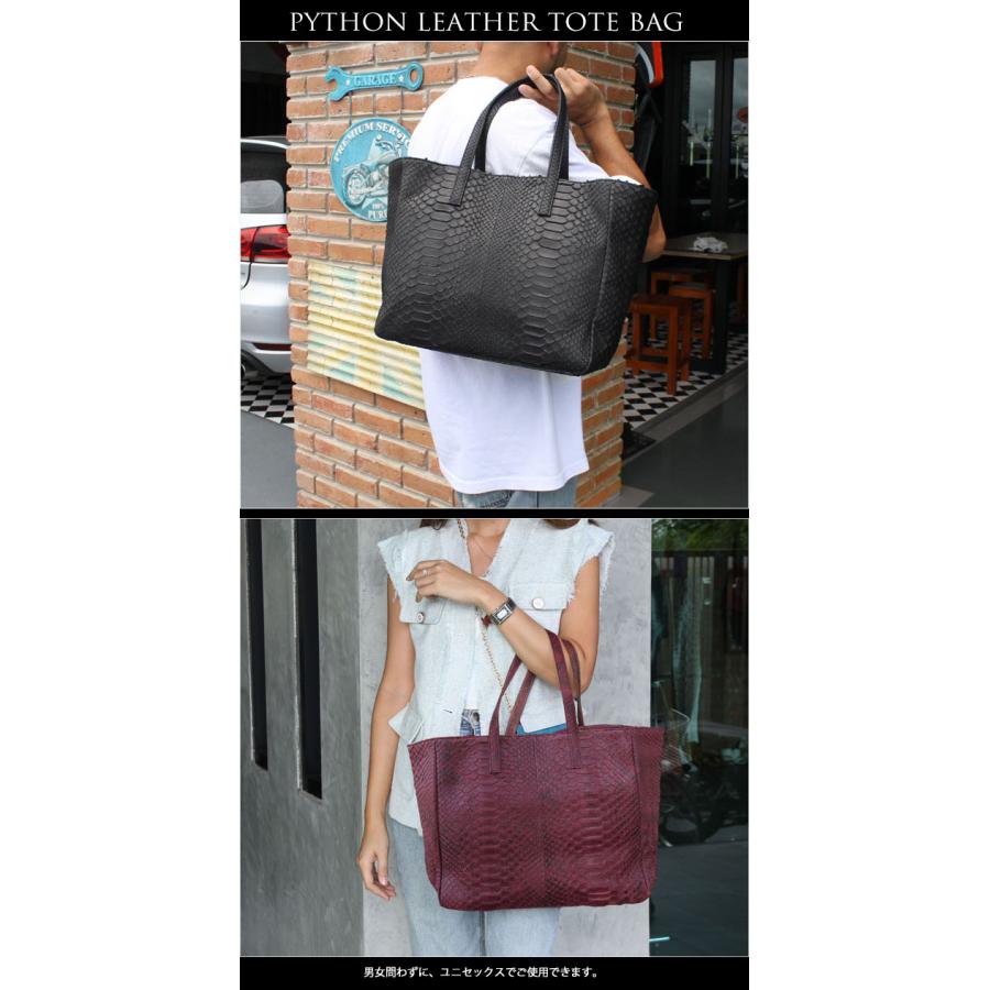 【早い者勝ち】 送料無料 パイソン トートバッグ バッグ 本革 ショルダーバッグ メ蛇革 ダイヤモンドパイソン マット仕上 旅行 大容量 A4 ブラック/レッド(ID tb577) 【1613586890】(59000円)