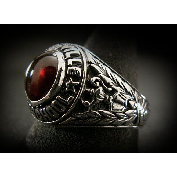 カレッジリング シルバー925 ガーネット シルバーアクセサリー カレッジリング シルバー925 ガーネット シルバーアクセサリー
