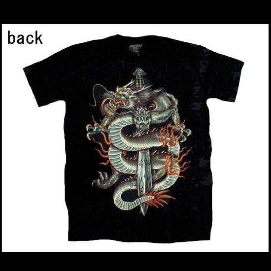 Sサイズ Mサイズ Tシャツ コットン 綿 100％ サイズ 黒 ドラゴン