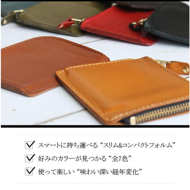 栃木レザー財布 L字ファスナー ミニ財布 本革 財布 コンパクト スリム
