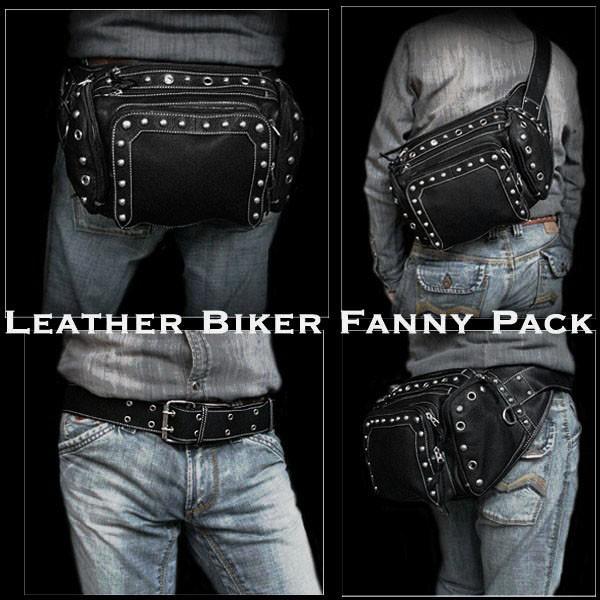 レザーウエストバッグ ヒップバッグ 本革 バイカーツーリングバッグ