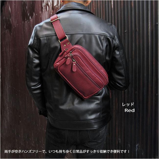 Vanson×backdropファニーパック黒赤ボディバッグレザーバッグ VANSON】(バンソン) NEW FANNY PACK / ニューファニーパック