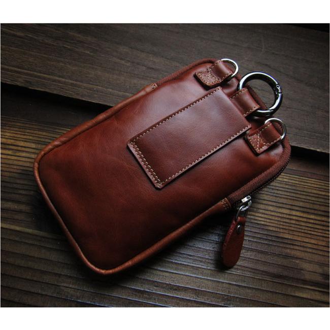 本革 スマホポーチ ベルトポーチ ミニウエストポーチ レザー／牛革