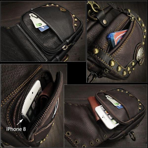 レザー ウエストポーチ メディスンバッグ ウエストバッグ ヒップバッグ