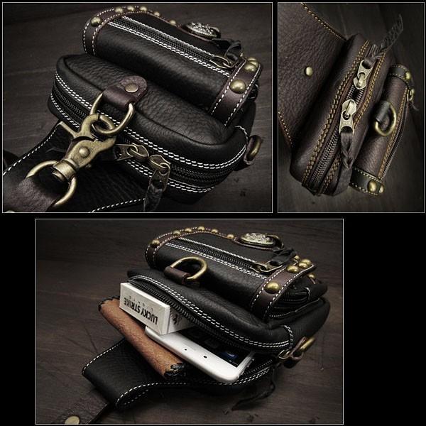 レザー ウエストポーチ メディスンバッグ ウエストバッグ ヒップバッグ