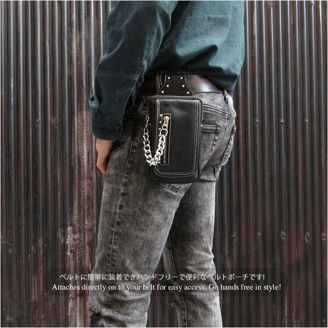 本革 ミニ ベルトポーチ スマホポーチ ウエストポーチ ヒップ ポーチ