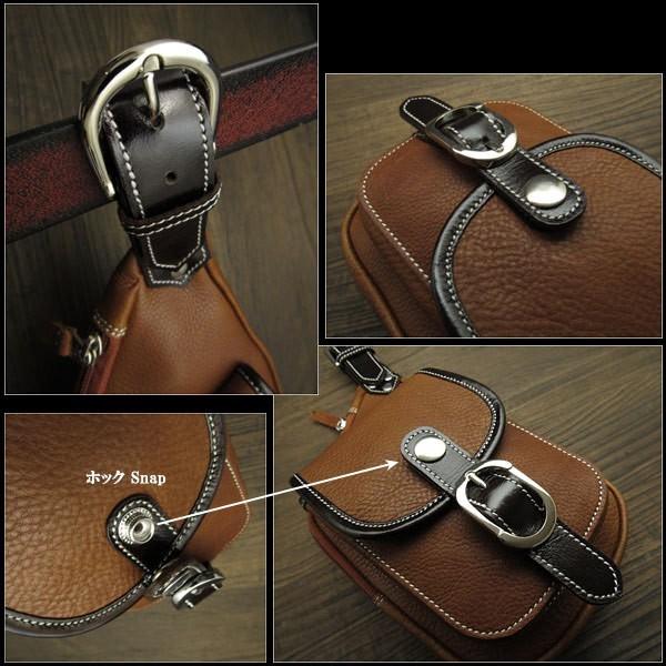 レザーウエストポーチ シザーバッグ ヒップバッグ メンズバッグ 本革