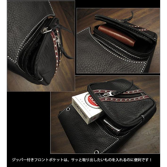 一点物レザーバムフラップ ウェストポーチ 一点物レザーバムフラップ ウェストポーチ 高級ラム革ダブルファスナー