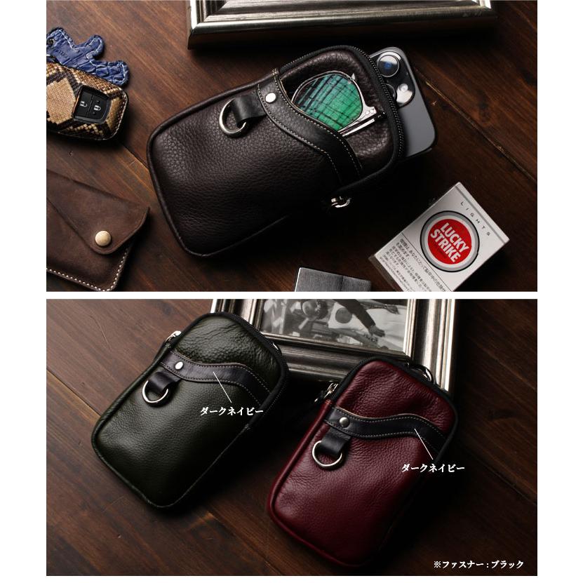 本革 ベルトポーチ ミニ ウエストポーチ レザーバッグ スマホケース