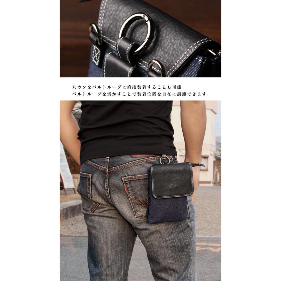 Roenロエン スカル ベルトウエストバッグポーチ デニム レザー belt_pouch4599f.jpg