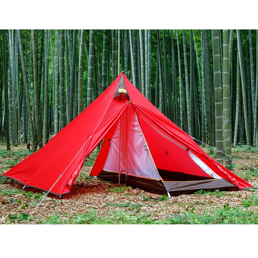 【廃番特価】テンマクデザイン　パンダ レッド【ワンポールテント】（CAMPANDA×tent-Mark DESIGNS）｜wild1｜03