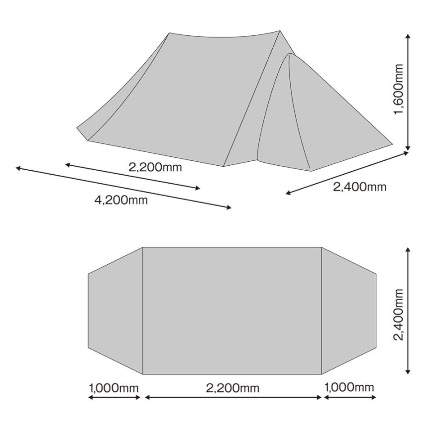 【廃番特価】テンマクデザイン　ツーピークキャビン（tent-Mark DESIGNS）｜wild1｜02