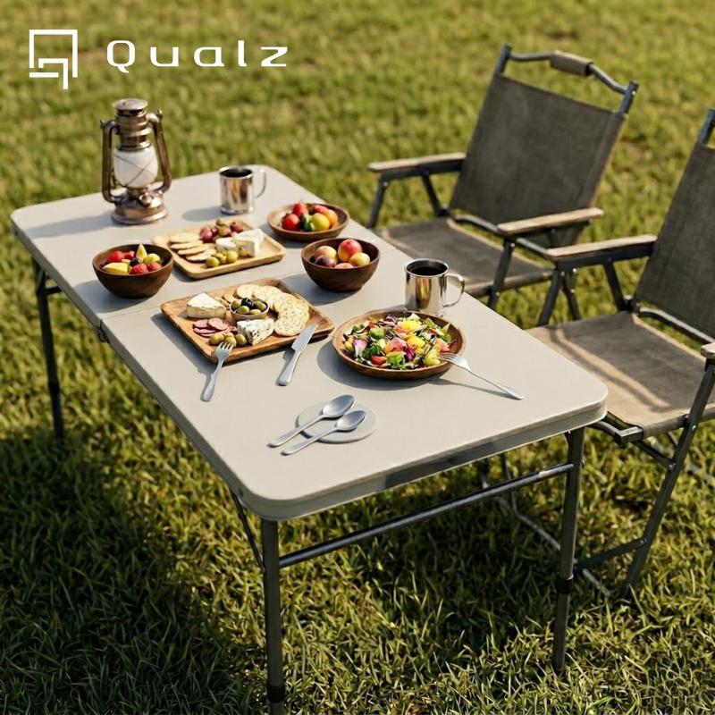 Qualz クオルツ センターフォールディングテーブル 【S グレー