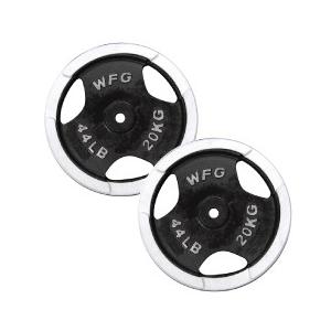 オリンピック プレート ワイルドフィット 20kgプレート2枚 WILD FIT 白ラバー プレート 20kg (2枚) 《返品・交換不可
