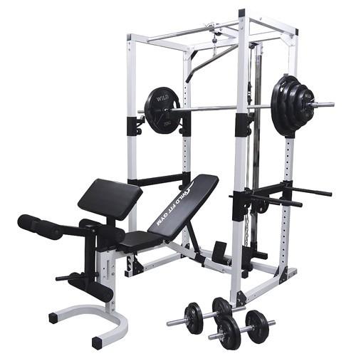 WILD FIT（ワイルドフィット） パワーラック ジムセット 黒ラバー 140