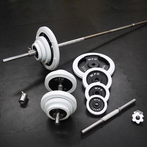 フォールディングジムセット 白ラバー 70kg / 筋トレ 器具 ベンチ