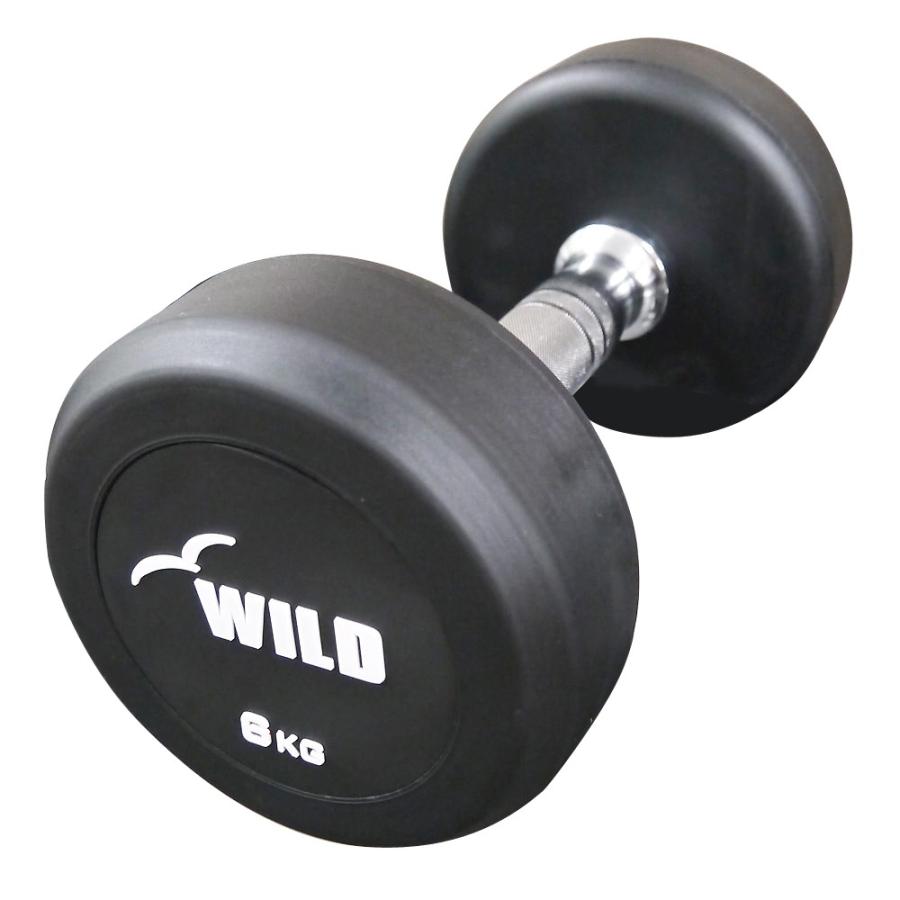 固定式 ダンベル 6kg WF 2本セット / ラバー 筋トレ ジムダンベル 鉄アレイ バーベル 鉄アレー トレーニング器具 フラットベンチ ワイルドフィット_2