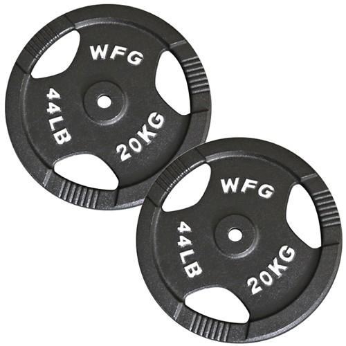 美品 ワイルドフィット 20kgプレート2枚 28mm 用 WILD FIT（ワイルドフィット） アイアン レギュラー プレート 20kg (2
