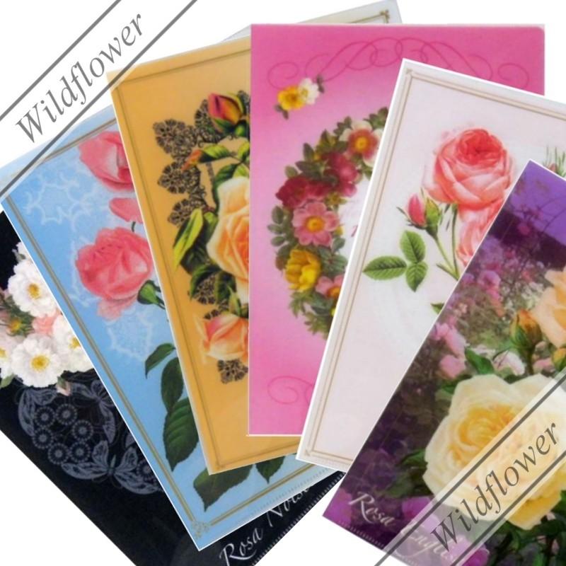 クリアファイル ローズ・薔薇柄　1枚入 ロイヤルアーデン/文房具 薔薇雑貨,猫雑貨,かわいい雑貨のワイルドフラワー | ROYAL ARDEN