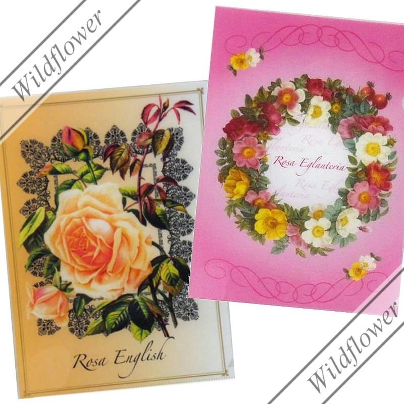 クリアファイル ローズ・薔薇柄　1枚入 ロイヤルアーデン/文房具 薔薇雑貨,猫雑貨,かわいい雑貨のワイルドフラワー | ROYAL ARDEN | 03