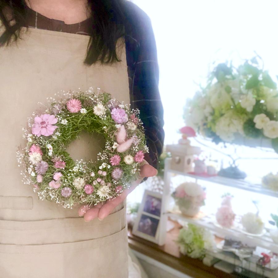 リース プリザーブドフラワー ドライフラワー 選べる２サイズ 優しいピンク花 癒し系 母の日 誕生日祝 Wreath0025 Wreath0025 Wild Rose Non Yahoo 店 通販 Yahoo ショッピング