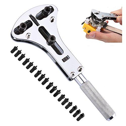 Zeigerの調整可能な時計のバックケースの取り外しオープナー大きな時計の電池交換を変更する修理サイズ変更ツールセットキット男性のための大きな時計 Zeigerの調整可能な時計のバックケースの取り外しオープナー大きな時計の電池交換を変更する修理サイズ変更ツールセットキット男性のための大きな時計