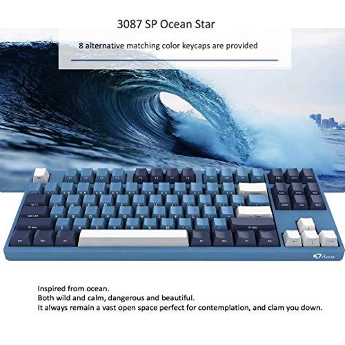YUNZII AKKO 3087メカニカルゲームキーボードCherry MXスイッチPBTキーキャップ (Cherry MX Blue) Ocean Star YUNZII AKKO 3087メカニカルゲームキーボードCherry MXスイッチPBTキーキャップ Cherry MX Blue Ocean Star