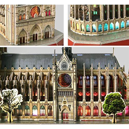 【訳あり・新品】 SDBRKYH建築パズルモデルノートルダム大聖堂3 D組み立てパズル彫刻装飾立体手芸玩具ライト付 【FKP7875939728】(28678円)