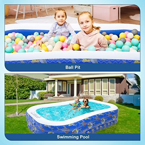 デコライフ子供用インフレータブルプール96インチ×56インチ×22インチバックヤード用長方形吹き上げプール3歳以上用ダークブルー デコライフ子供用インフレータブルプール96インチ×56インチ×22インチバックヤード用長方形吹き上げプール3歳以上用ダークブルー