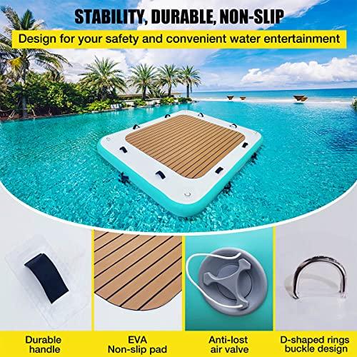 【タイムセール】 LVAOSTTインフレータブルフローティングドックプラットフォーム湖、川、プール、ビーチ、オーシャン、浮島いかだ滑り止め付き、電動エアポンプ、収納バッグ 【LWH1392766206】(50714円)