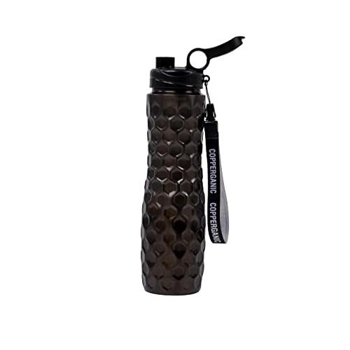 銅手叩きダイヤモンド形高級シッパー銅水筒 (スポーツボトル) (マットブラック) 1414 銅手叩きダイヤモンド形高級シッパー銅水筒 スポーツボトル マットブラック