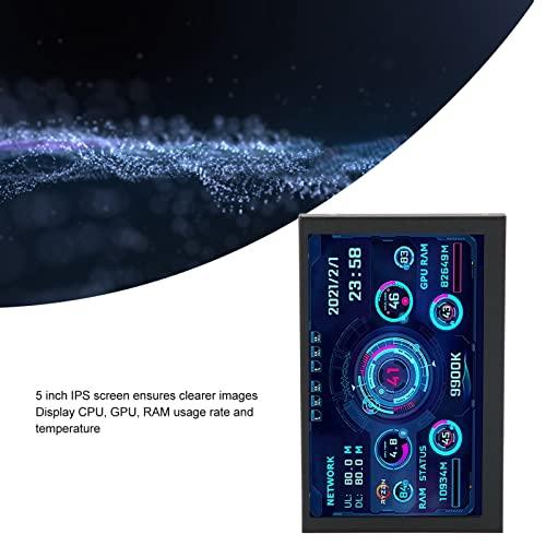 Luqeegコンピュータ温度モニタ、5 In IPS USB Type C PC CPUモニタ、PC CPUデータモニタAIDA 64用コンピュータ温度表示、PC温度表示、CPU GPU RAM用PCセンサ PC CPU GPU Luqeegコンピュータ温度モニタ In IPS USB Type CPUモニタ CPUデータモニタAIDA 64用コンピュータ温度表示 PC温度表示