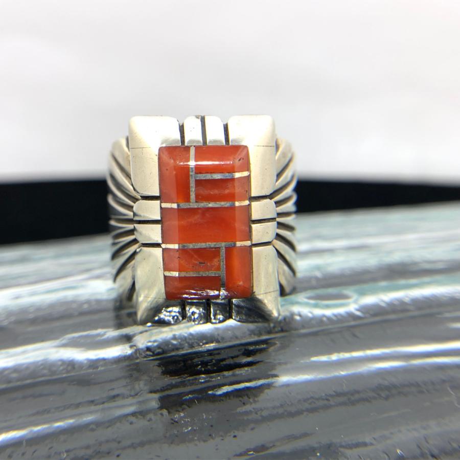 スターリングシルバー リンクデザインリング　インディアンジュエリー　18号 スターリングシルバー リンクデザインリング インディアンジュエリー 18号