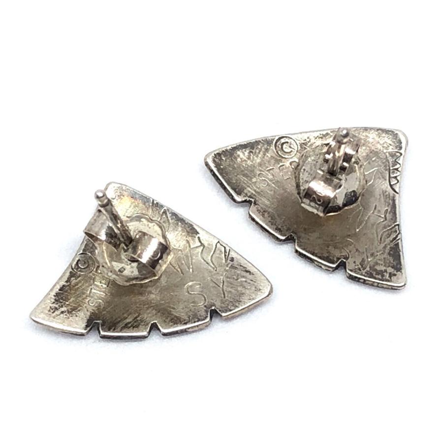 スティーブイエローホース　ピアス インディアンジュエリー　ナバホ リーフ デザイン ピアス STEVE YELLOWHORSE NAVAJO TRIVE