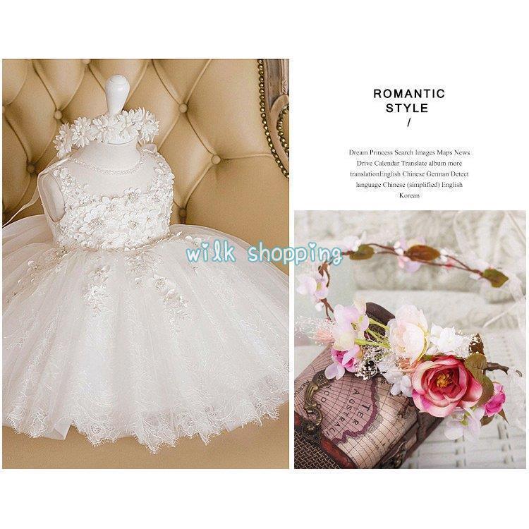 ベビードレス 結婚式 新生児 女の子 ベビー 赤ちゃん 発表会 セレモニードレス 花 リボン白ドレス ワンピース 子供ドレス 誕生日 七五三 プレゼント | ブランド登録なし | 06