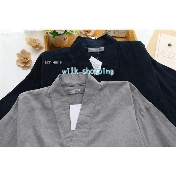 甚平パジャマ セットアップ メンズ レディース 無地 じんべい ガーゼ 7