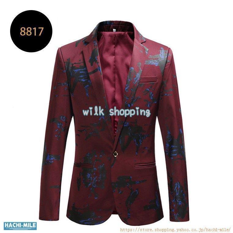 テーラードジャケット メンズ おしゃれ 花柄ジャケット 大人 ホスト 演出 プリント スーツトップス 父の日 テーラードジャケット メンズ おしゃれ 花柄ジャケット 大人 ホスト