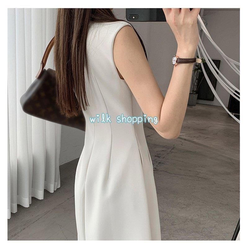 ワンピース ロングワンピ レディース 夏 ノースリーブきれいめ 着痩せ