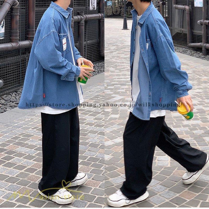 デニムシャツ メンズ ワイドシャツ 長袖 着痩せ 日常感 カジュアル 韓国風 上品 おしゃれ シャツ トップス 男性着 着回し 21新作 夏コーデ ゆったり 夏着 Kk0110 Linuo144 Wilk Shopping 通販 Yahoo ショッピング