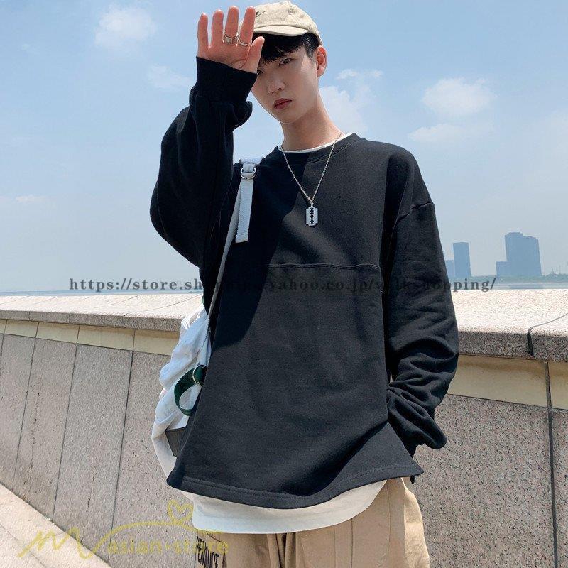 トレーナー トップス メンズ カットソー レイヤード風 重ね着 大きいサイズ 長袖 ワイドtシャツ ゆったり Tシャツ 長袖tシャツ 春 秋 カジュアル 日常感 上品 Kk0110 Linuo148 Wilk Shopping 通販 Yahoo ショッピング