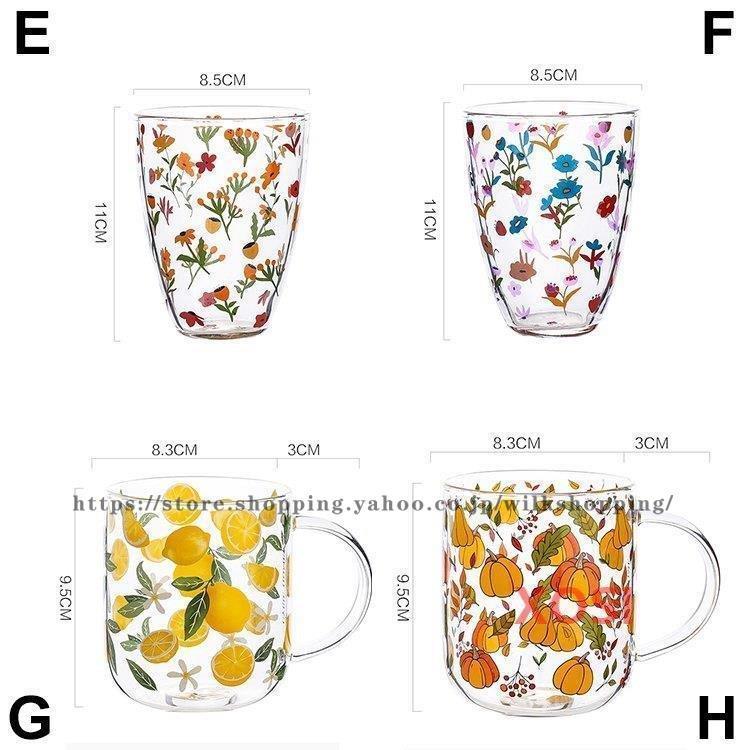 キッチン用品 食器 お茶用品 コップ グラス マグカップ ティーカップ コーヒーカップ 花柄 フルーツ柄 イラスト クリア ピンク Kk0114 Wifu56 Wilk Shopping 通販 Yahoo ショッピング