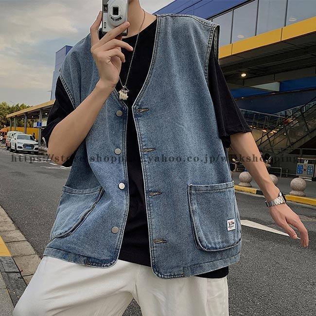 ★ 男前 Route66 ペイント リメイク デニム ベスト ジレ ★ ☆ 男前 Route66 ペイント リメイク デニム ベスト ジレ