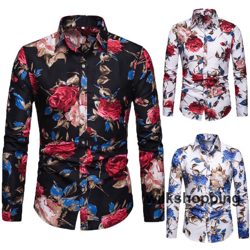 花柄シャツ メンズ おしゃれ 長袖 シャツ カジュアルシャツ アロハシャツ 柄シャツ 細身 50代 ファッション Kk0323 fe16 Wilk Shopping 通販 Yahoo ショッピング