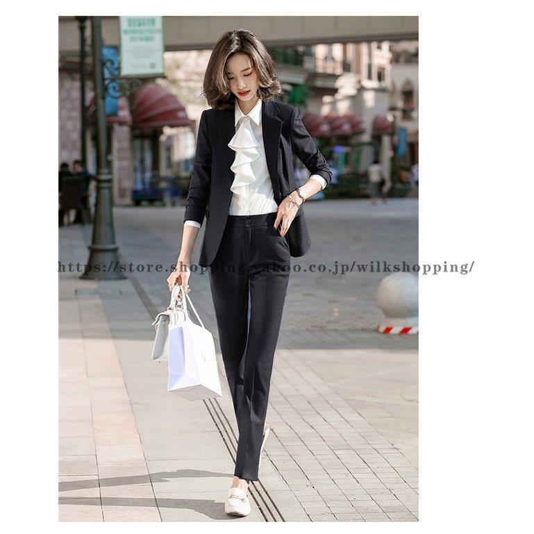 スーツ レディース パンツスーツ 2点セット ビジネス スリム