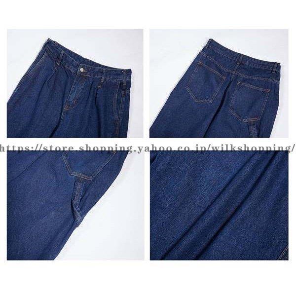 極太 デニム ジーンズ パンツ メンズ ルーズフィット B系 レディース