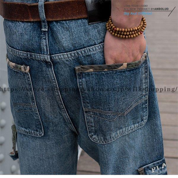 極太 デニム ジーンズ バギーパンツ パンツ メンズ ミリタリー 迷彩 ルーズフィット カモ柄 ワイドパンツ ヒップホップ 大きいサイズ ゆったり 極太 デニム ジーンズ バギーパンツ パンツ メンズ ミリタリー 迷彩