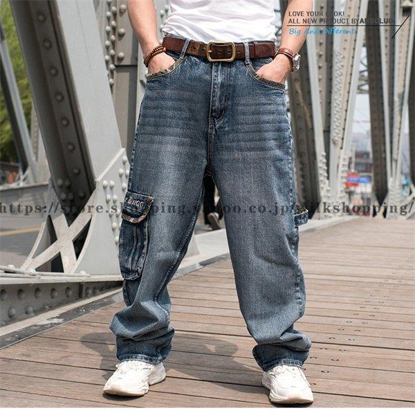 極太 デニム ジーンズ バギーパンツ パンツ メンズ ミリタリー 迷彩