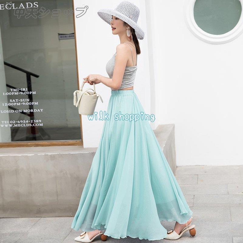 スカート ロングスカート レディース 夏 きれいめ マキシ丈