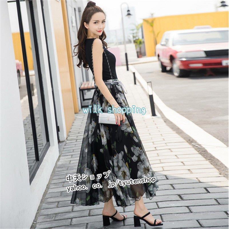 【JUNIOR GAULTIER】シフォン フレアスカート 40 ウエストゴム JUNIOR GAULTIER】シフォン フレアスカート 40 ウエストゴム